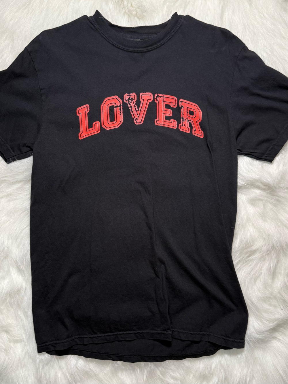 Black 'Lover' Graphic Tee - Casual Shirt